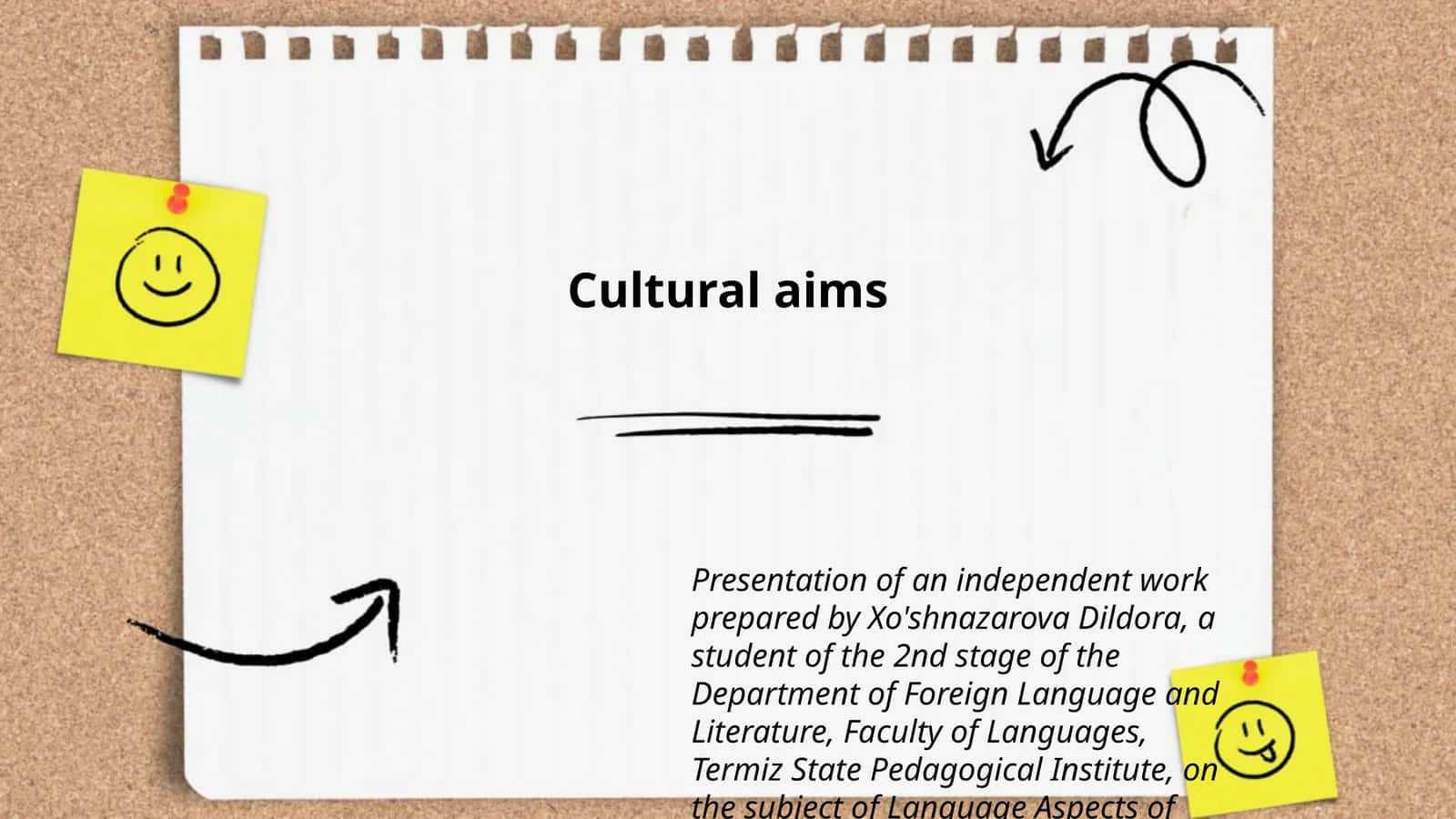 Cultural aims 1