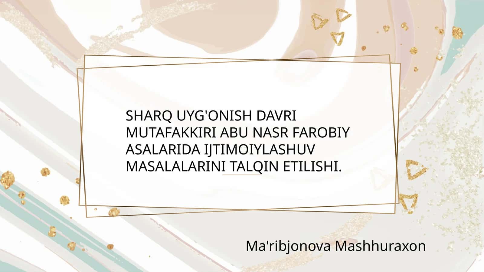 Sharq Uygonish davri mutafakkiri Abu Nasr Farobiy asarlari 1