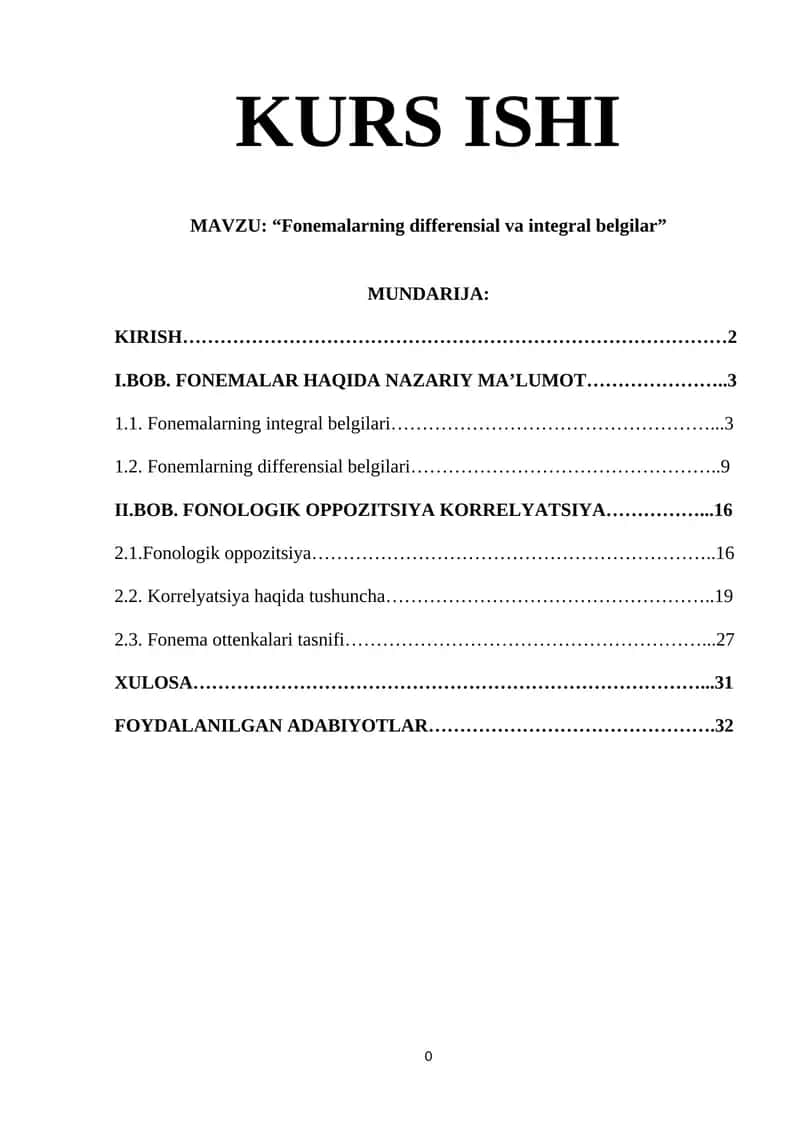 “Fonemalarning differensial va integral belgilar” 1
