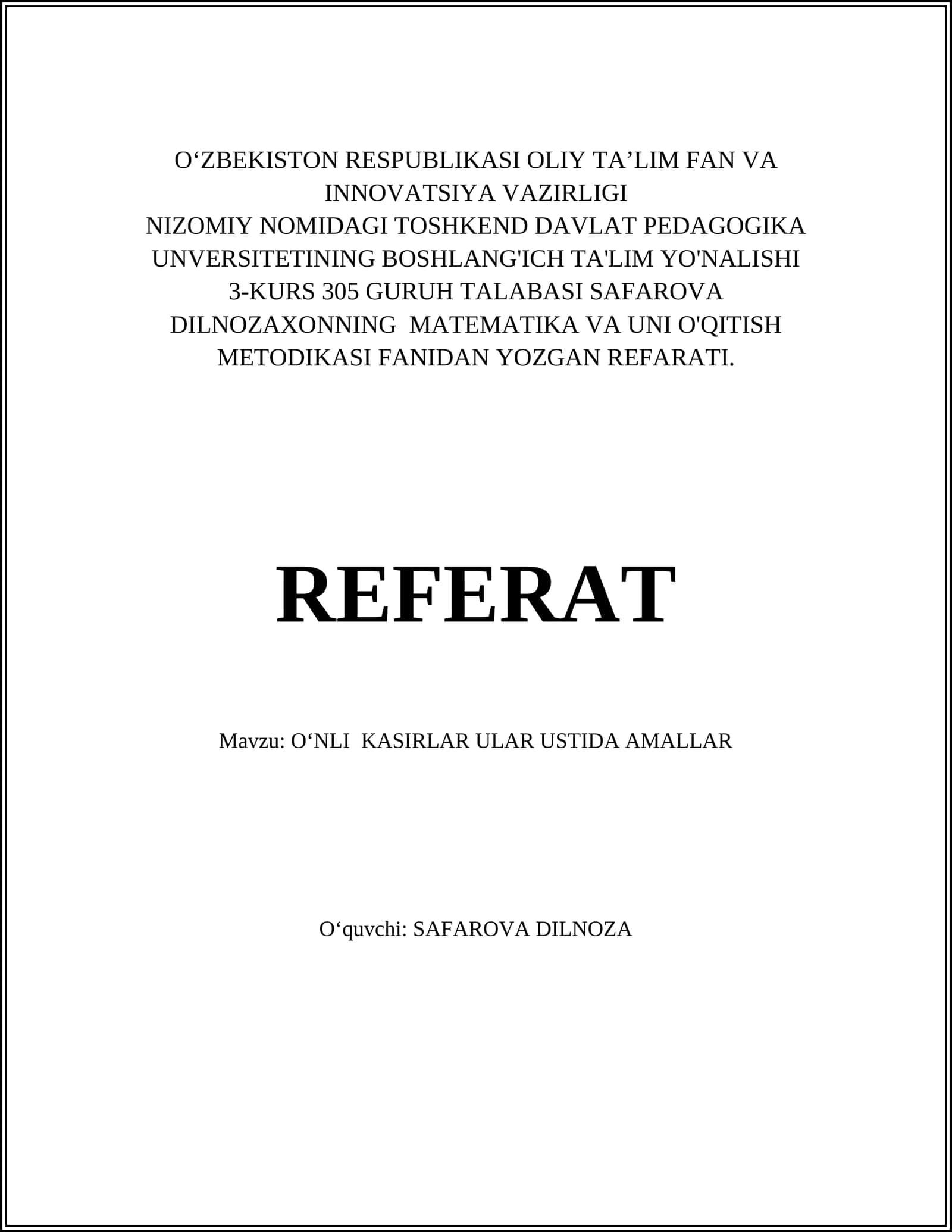 O'nli kasrlar: ta'rifi va xususiyatlari 1