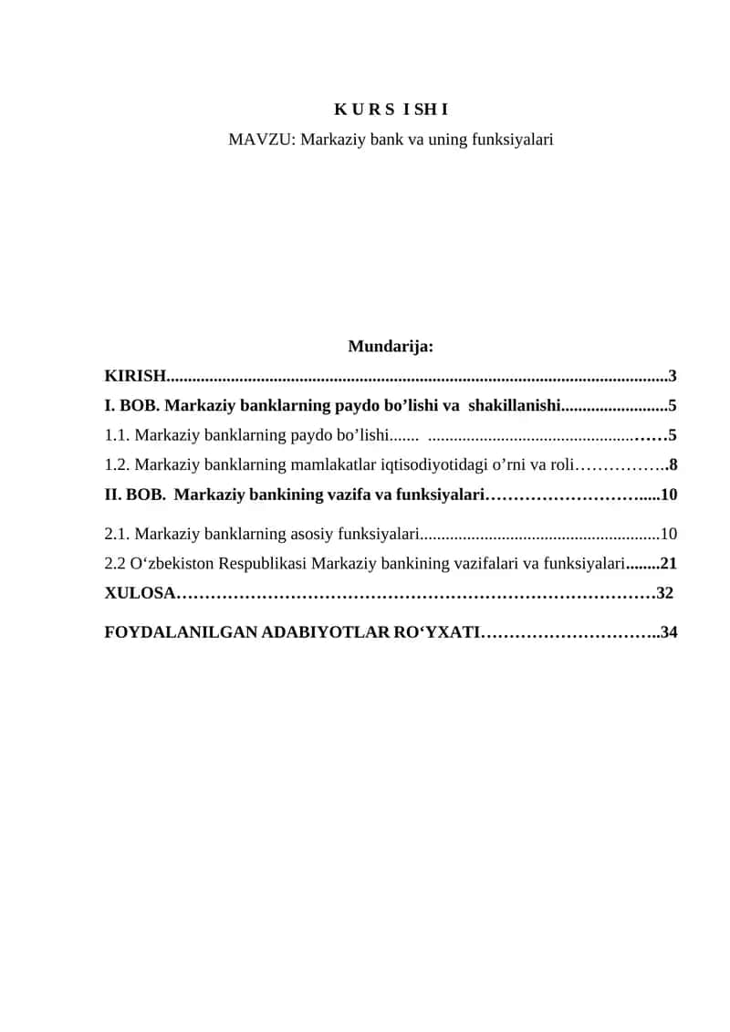 Markaziy bank va uning funksiyalari 1