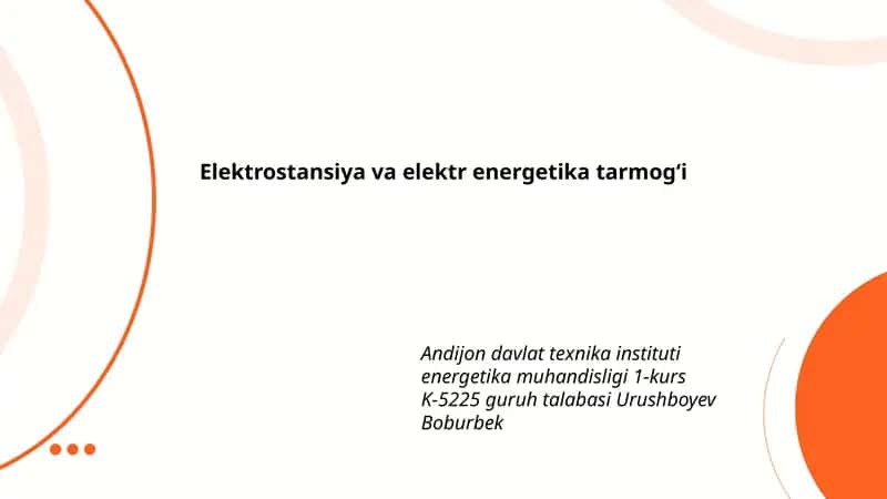 Elektrostansiya va elektr energetika tarmogi 1