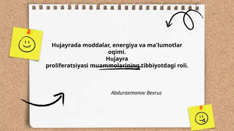 Hujayra energiyasi va metabolik jarayonlar 1