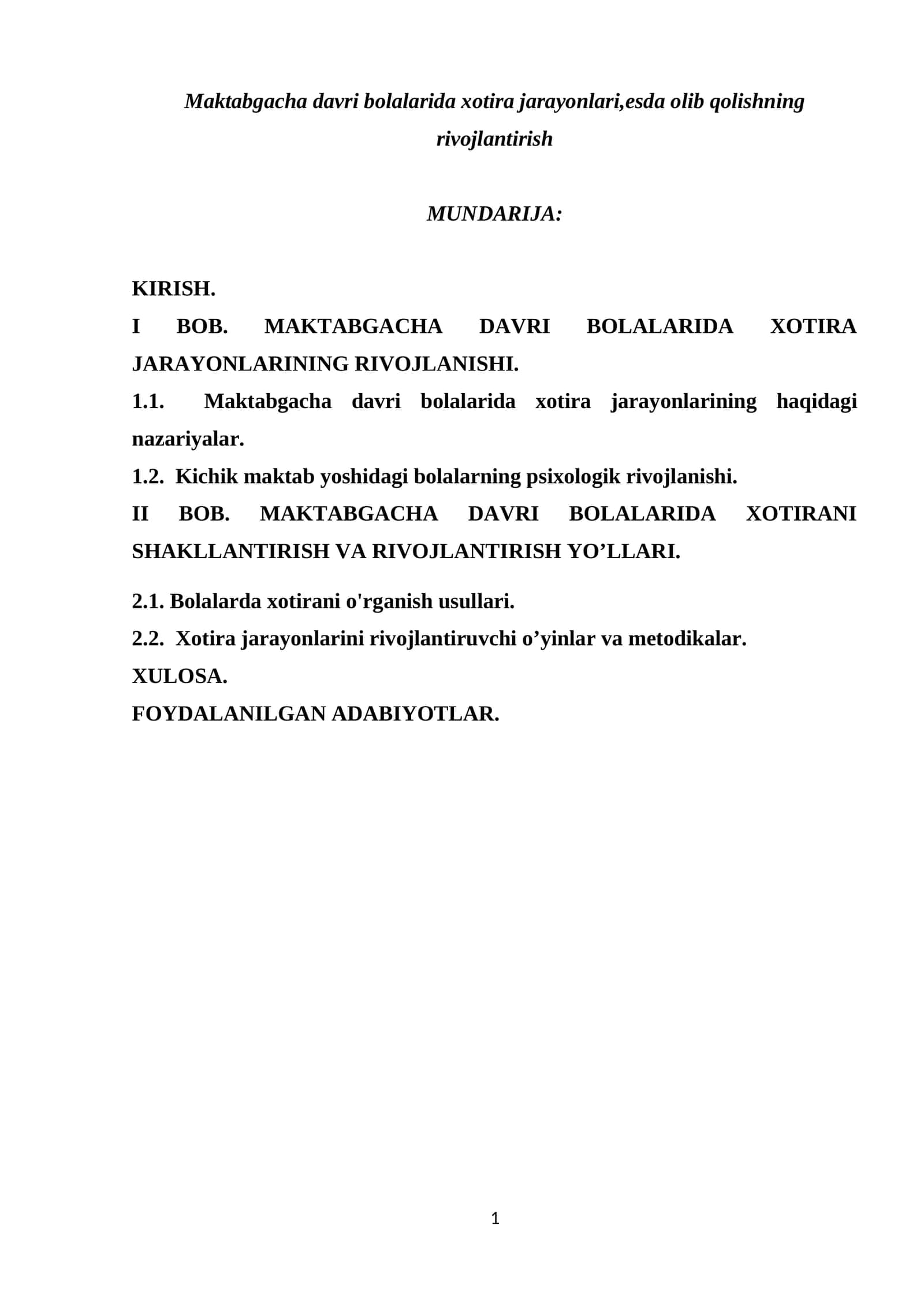 Maktabgacha bolalar xotira jarayonlari 1