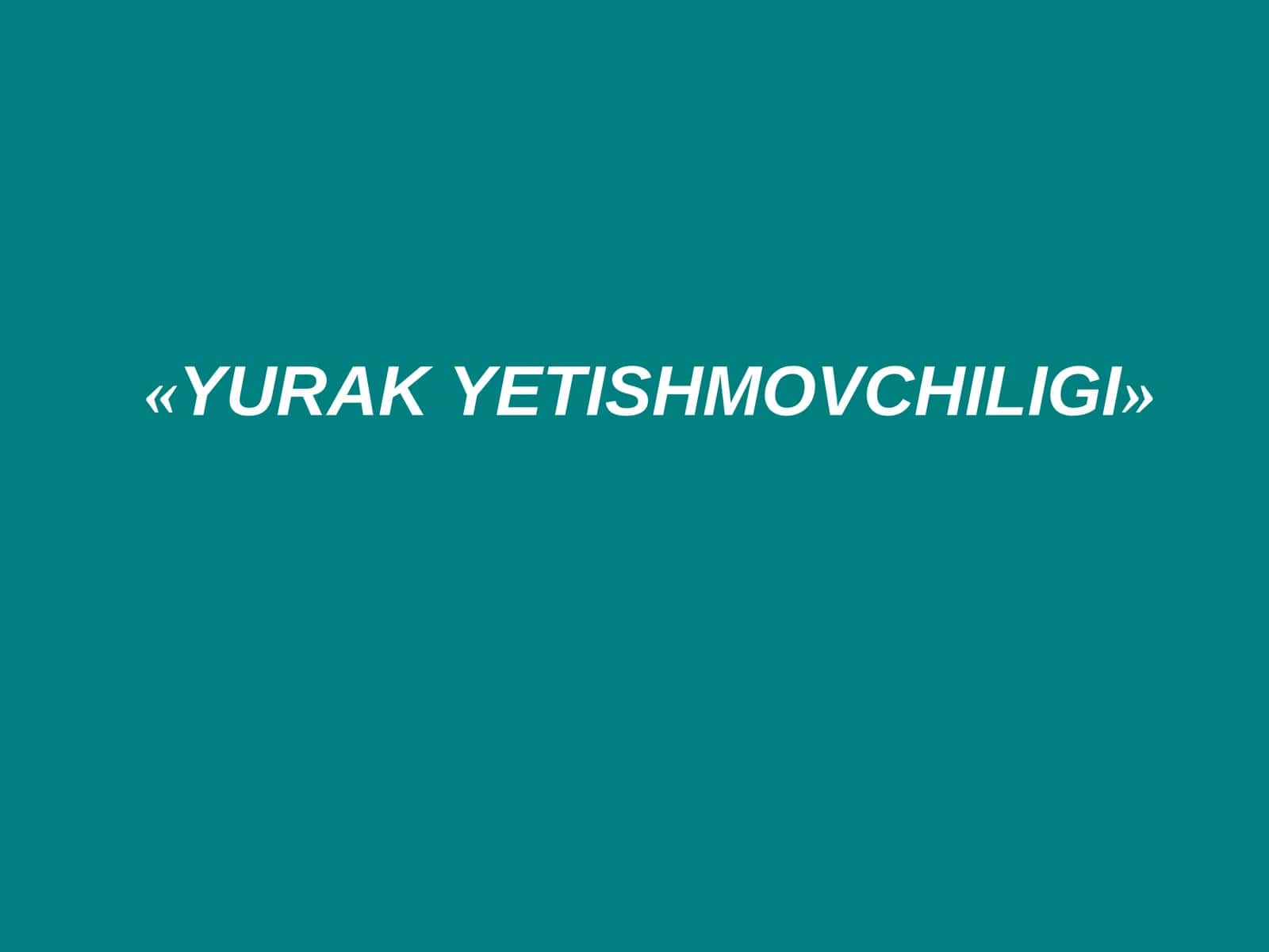 YURAKYETISHMOVCHILIGI 1