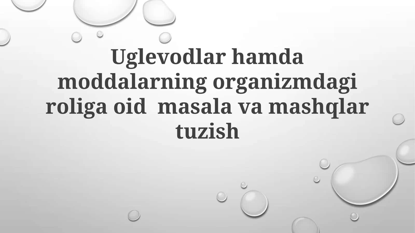 Tanadagi uglevodlar 1