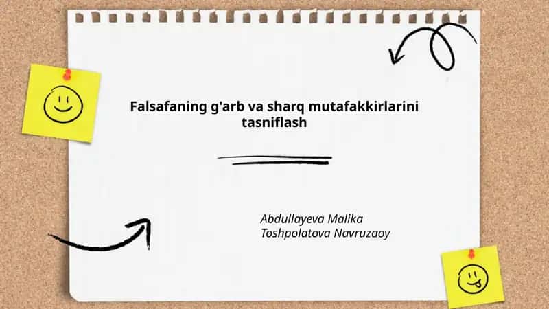 Falsafaning g'arb va sharq mutafakkirlarini tasniflash 1