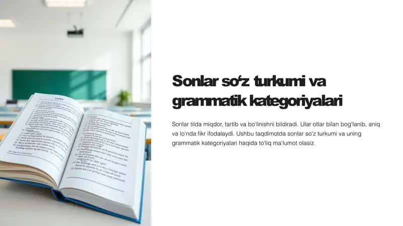 Sonlar so'z turkumi va grammatik kategoriyalari 1