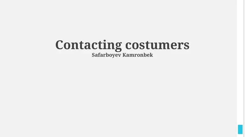Contacting costumers 1