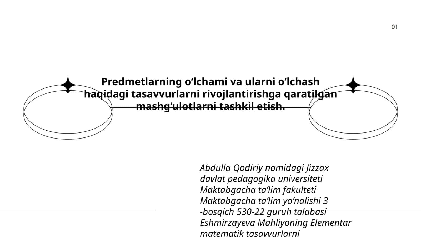 Elementar matematik tasavvurlarni shakllantirish metodikasi 1