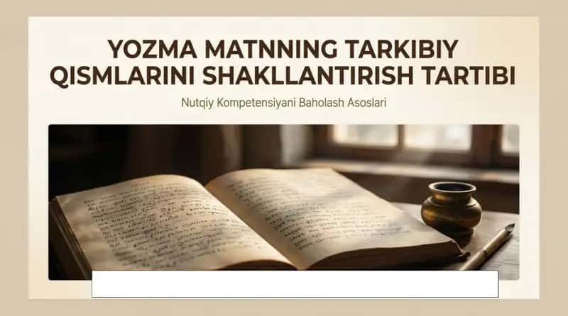 Yozma matnning tarkibiy qismlarini shakllantirish tartibi 1