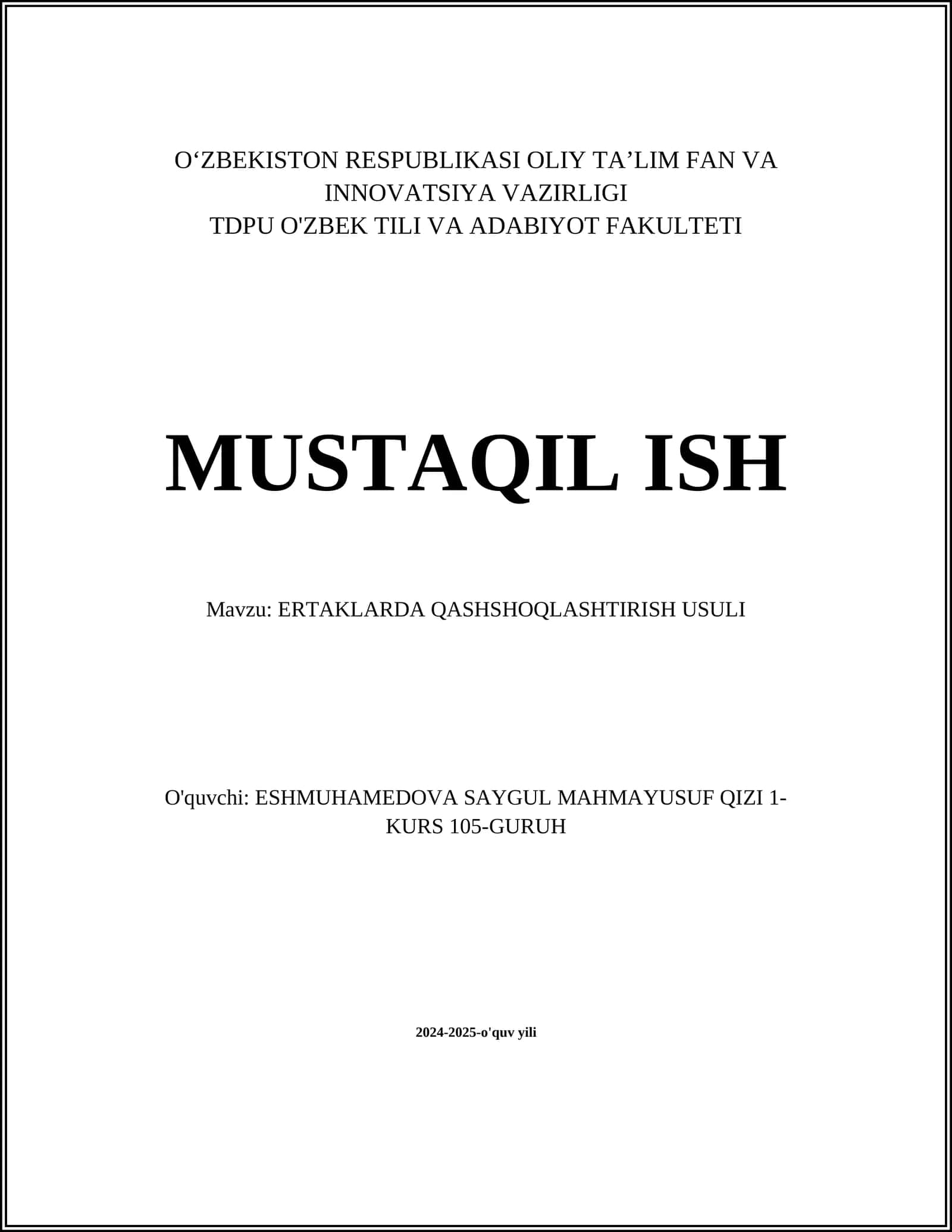 ERTAKLARDA QASHSHOQLASHTIRISH USULI 1