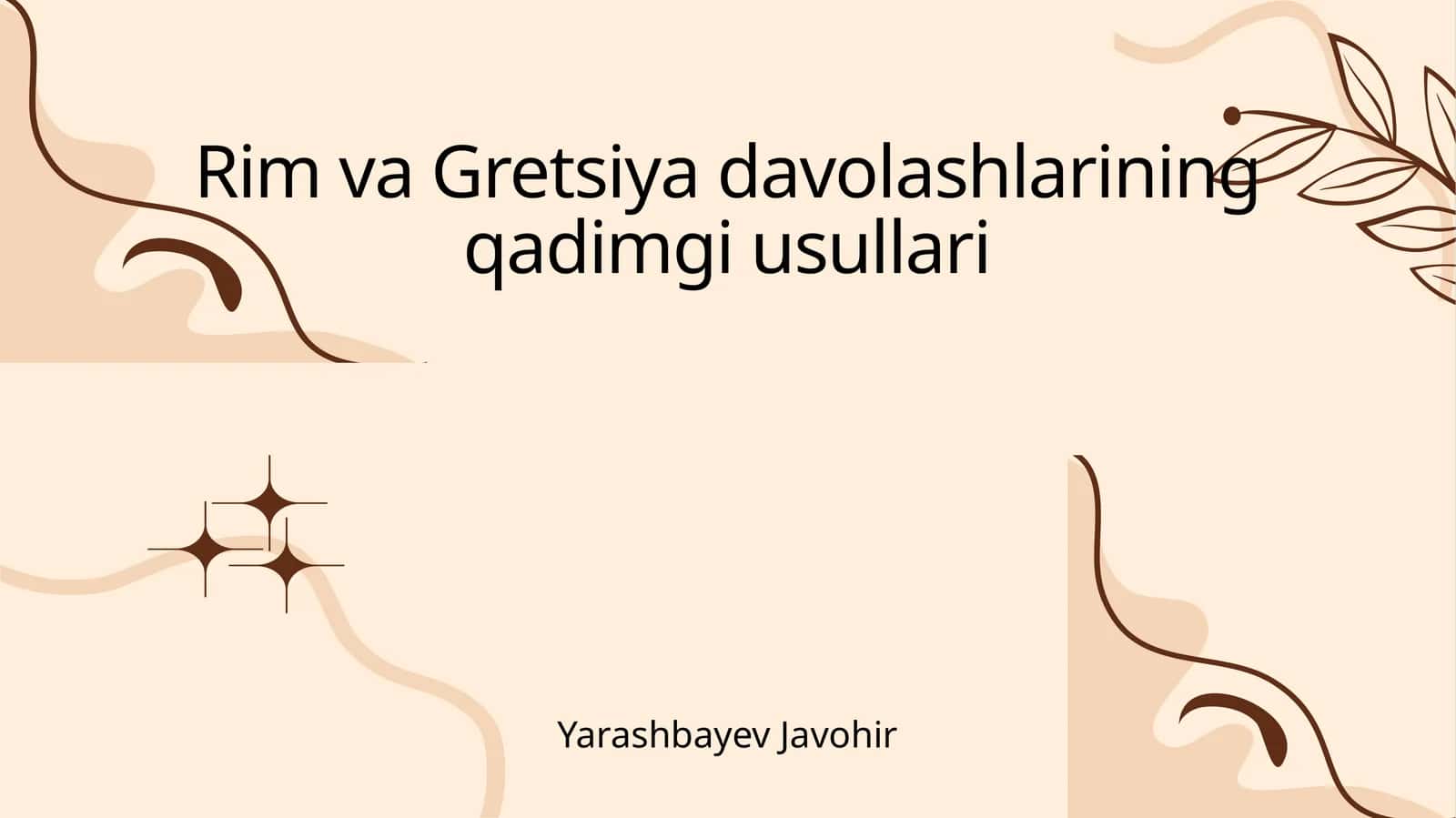 Rim va Gretsiya davolashlarining qadimgi usullari 1