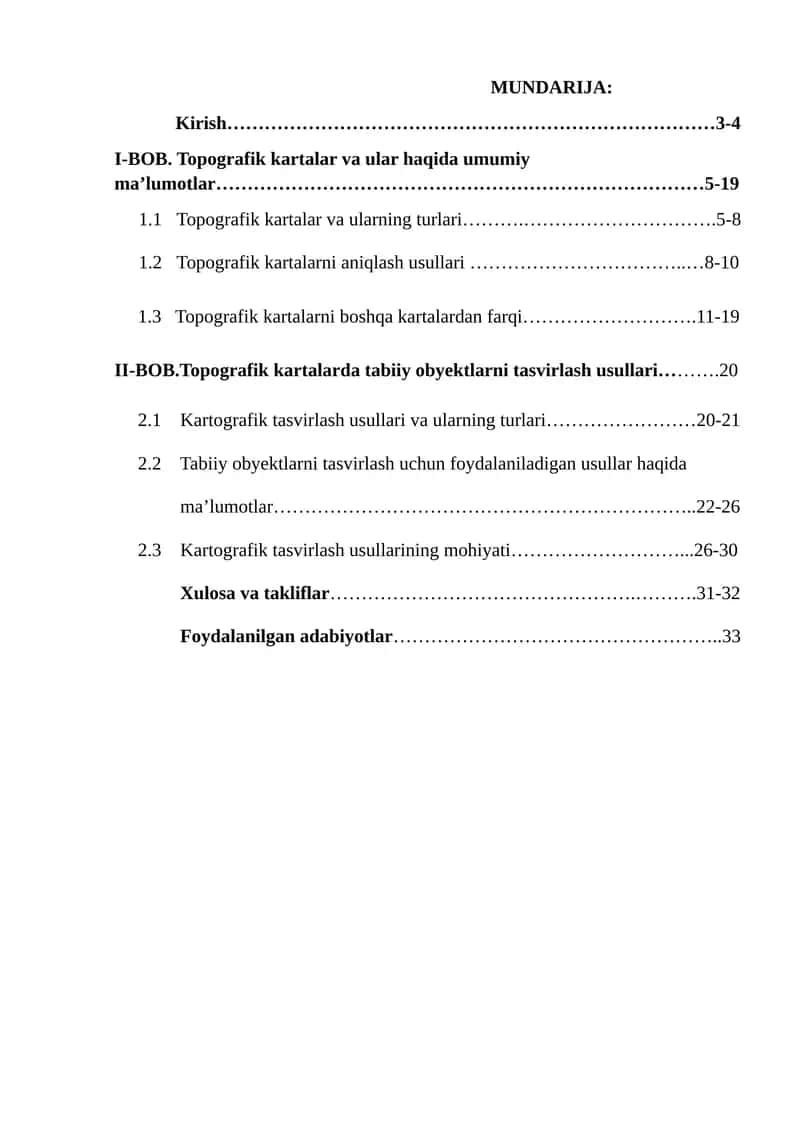 Topografik kartalar va ular haqida umumiy ma’lumotlar 1