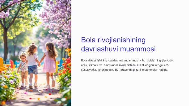 Bola rivojlanishining davrlashuvi muammosi 1