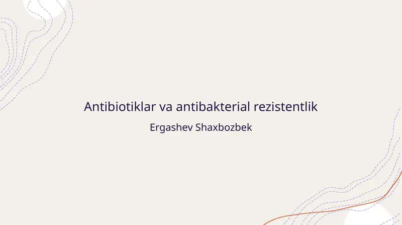 Antibiotiklar va antibakterial rezistentlik 1