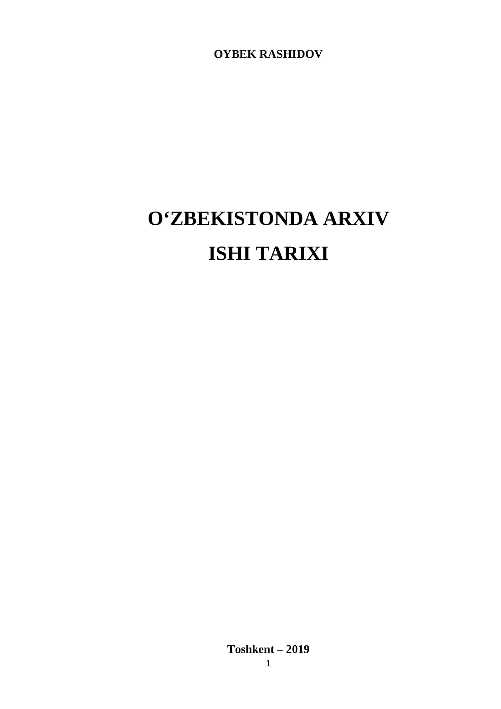 O'ZBEKISTONDA ARXIV ISHI TARIXI 1