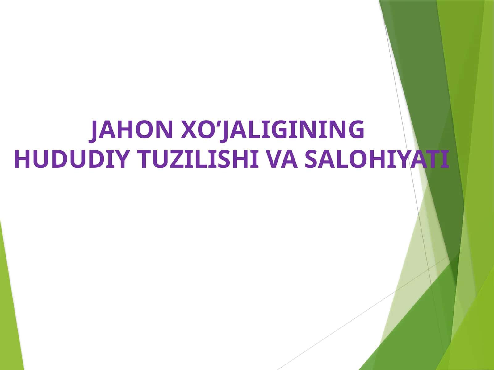 JAHON XO’JALIGINING  HUDUDIY TUZILISHI VA SALOHIYATI 1