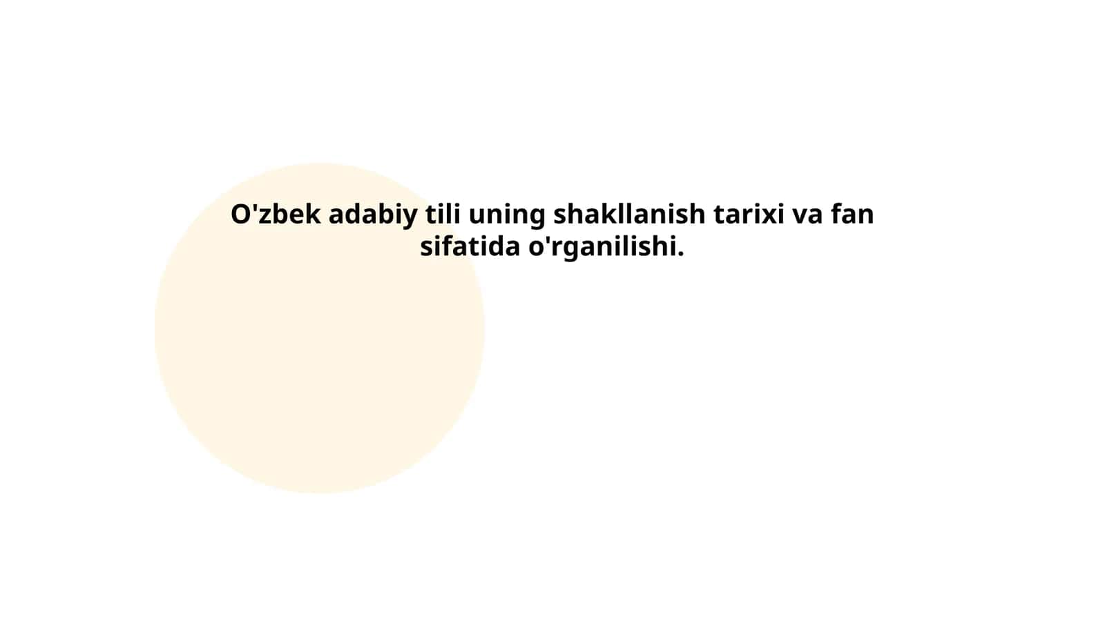 O'zbek adabiy tili uning shakllanish tarixi va fan sifatida o'rganilishi 1