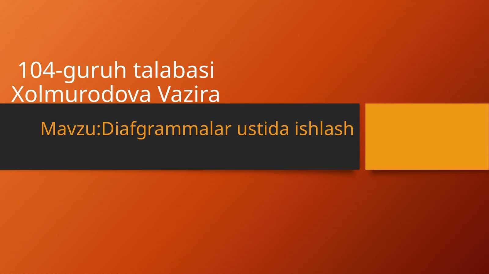 Diafgrammalar ustida ishlash 1