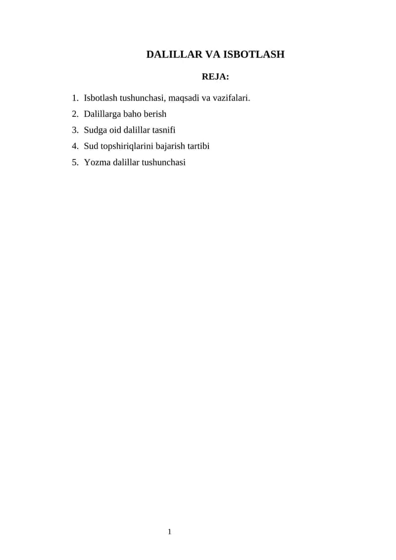 Dalillar va isbotlash 1