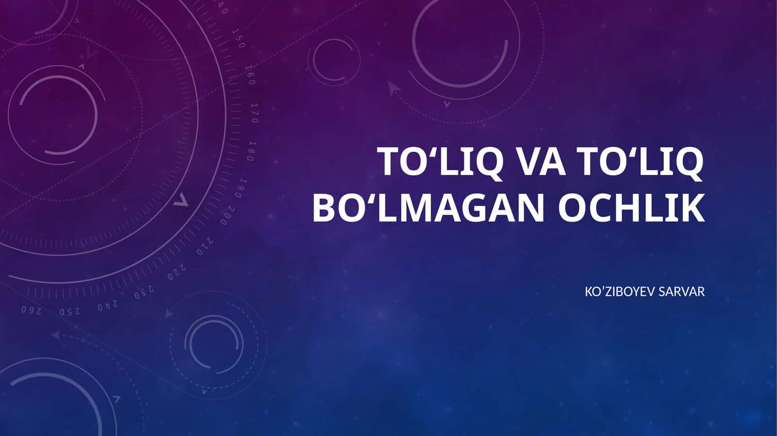 To‘liq va to‘liq bo‘lmagan ochlik 1