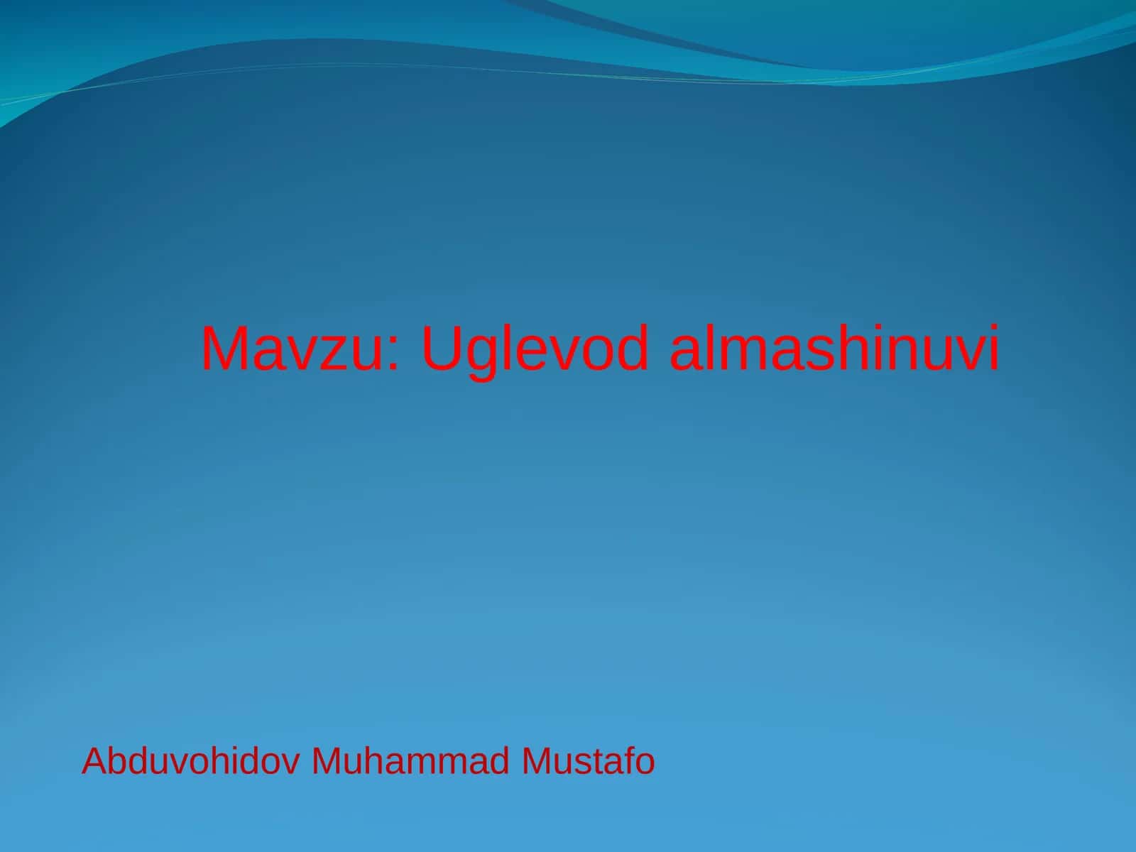 Uglevod almashinuvi 1