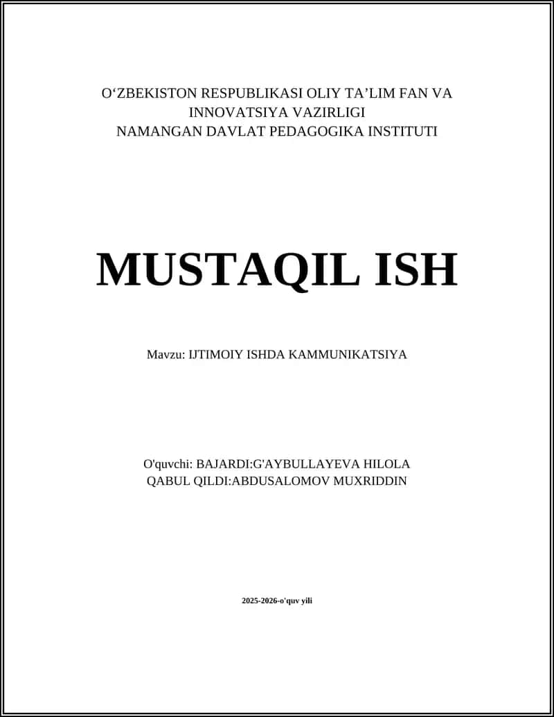 IJTIMOIY ISHDA SAMARALI OG'ZAKI KOMMUNIKATSIYA 1