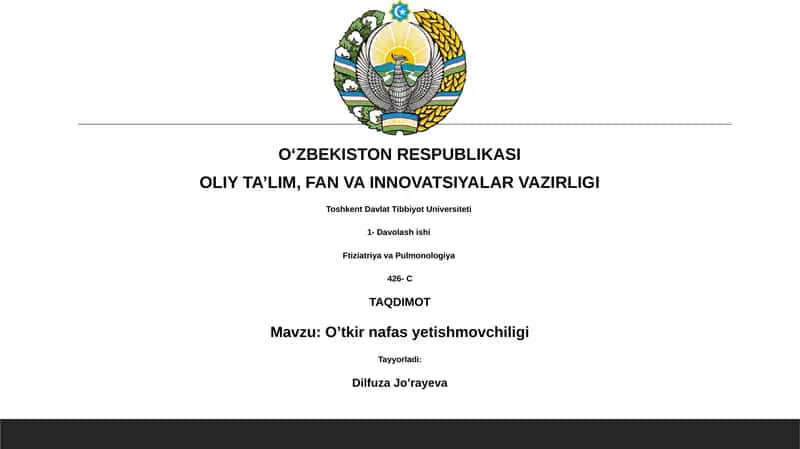 O'tkir nafas yetishmovchiligi 1