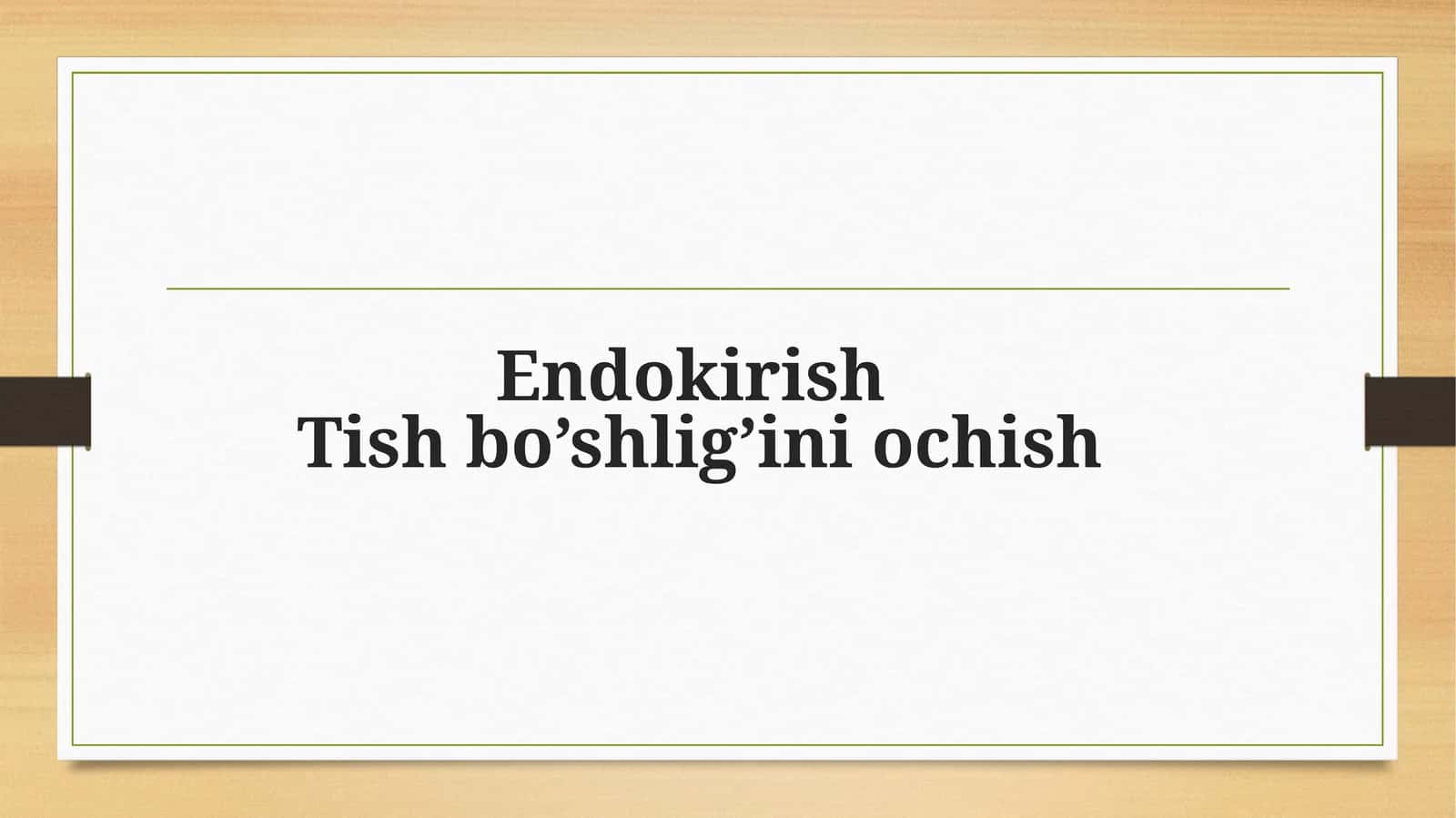 Tishbo’shlig’iniochish 1