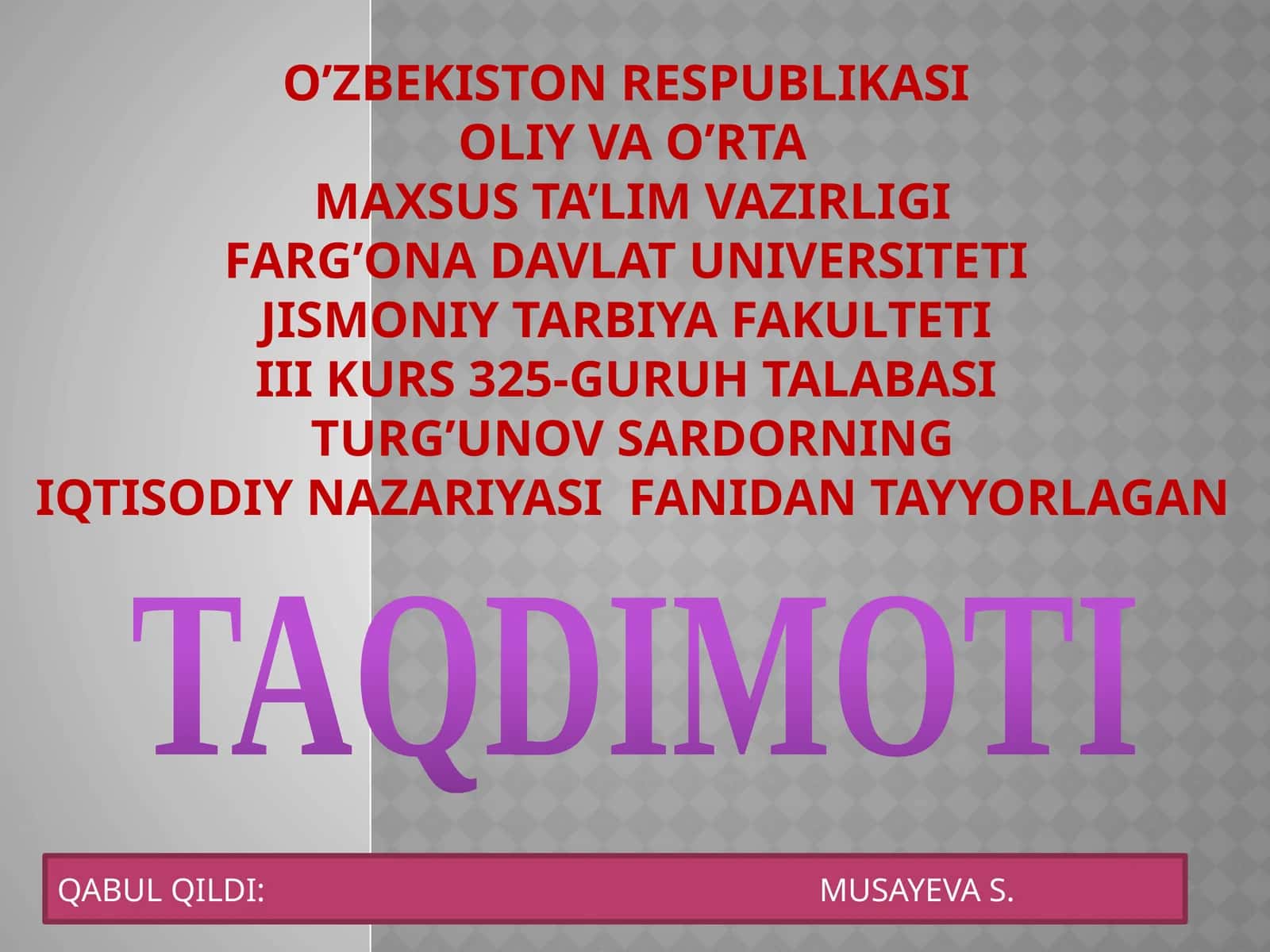 Bozor iqtisodiyotining mazmuni va amal qilishi 1