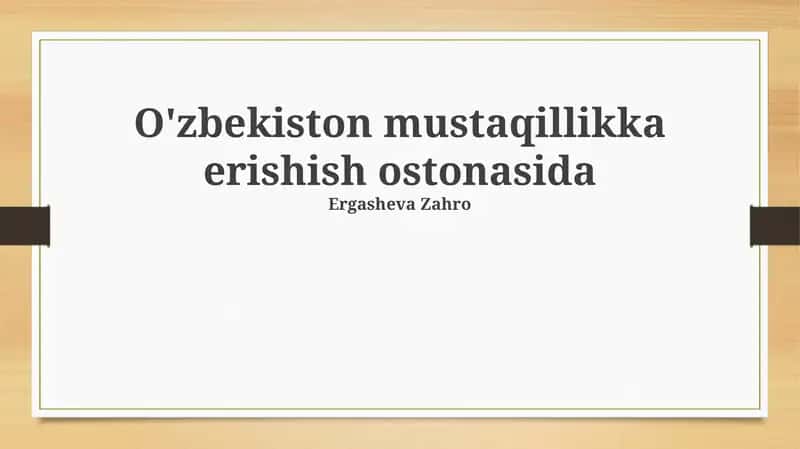 Milliy o'zlikni anglash va madaniy yuksalish 1