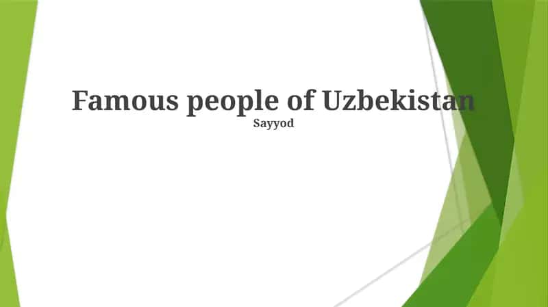 Famous people of Uzbekistan 1