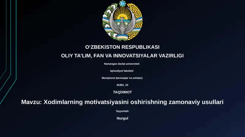 Xodimlarning motivatsiyasini oshirishning zamonaviy usullari 1