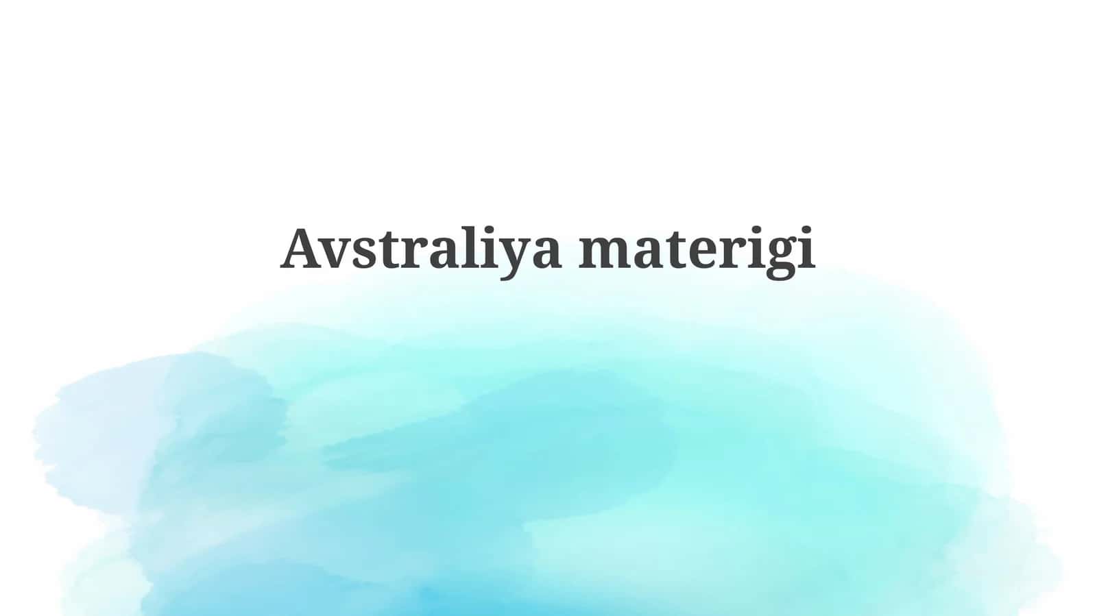 Avstraliyamaterigi 1