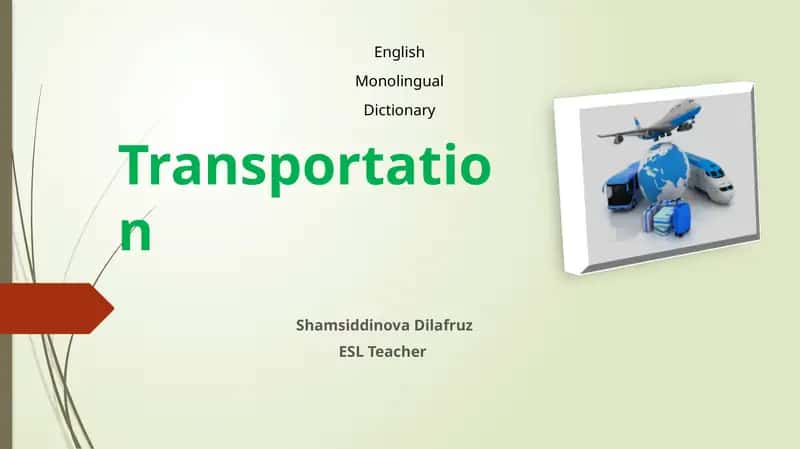 Transportation Vocabulary Dictionary 1