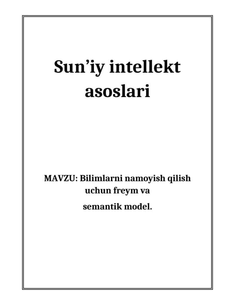 Sun’iy intellekt asoslari 1