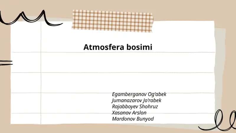 Atmosfera bosimi 1