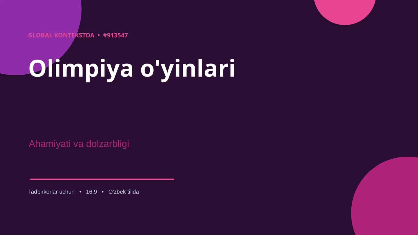 Olimpiya o'yinlari Ahamiyati va dolzarbligi 1