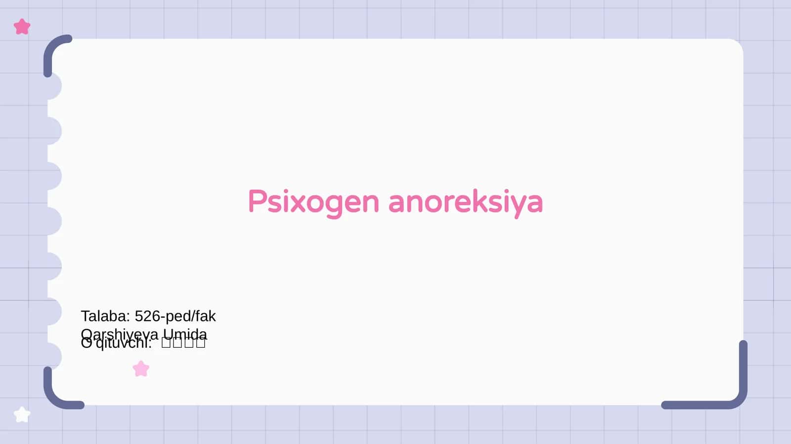 Psixogen anoreksiya 1