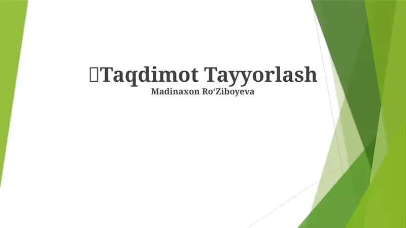 Taqdimot Tayyorlash 1