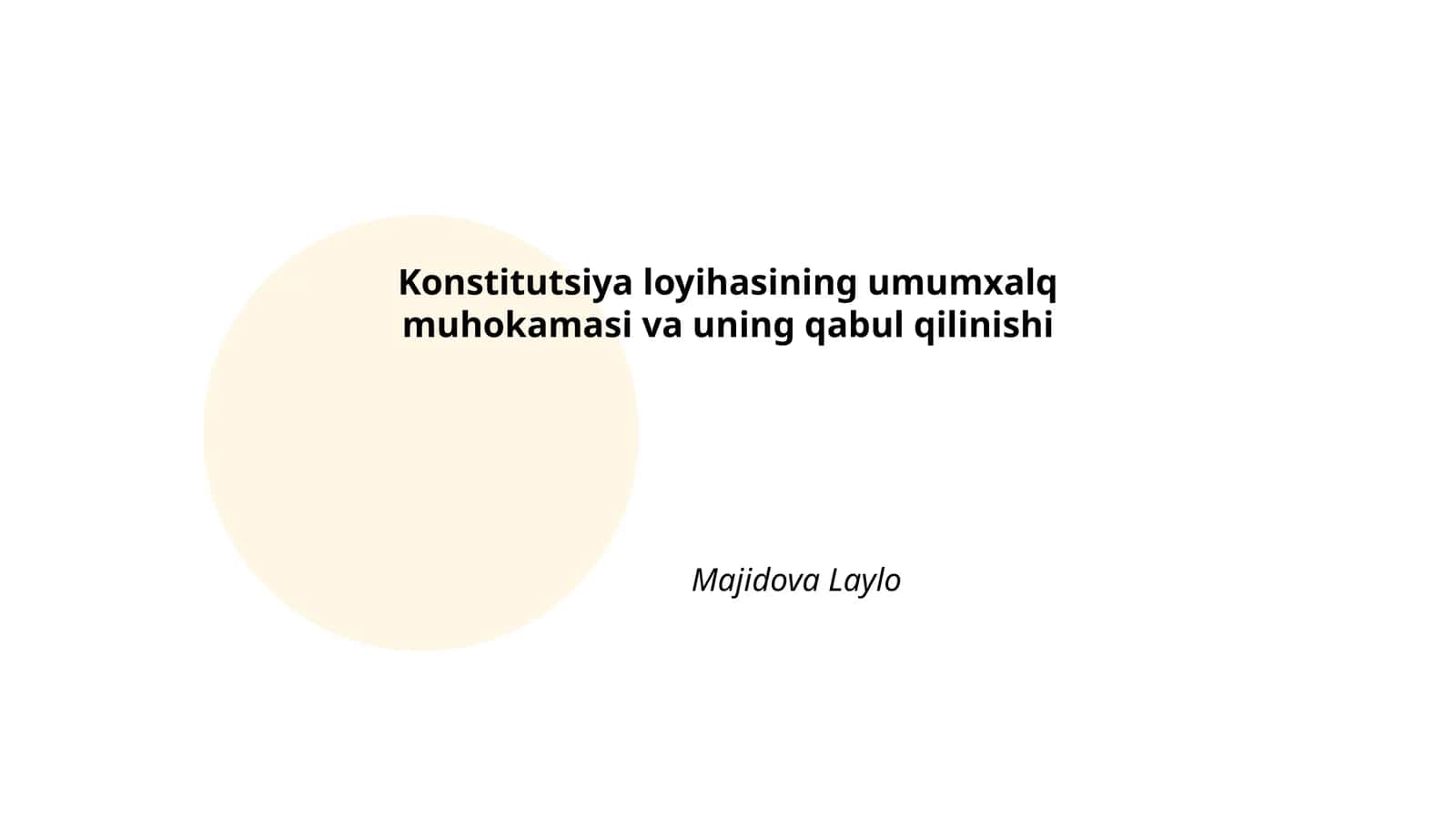 Konstitutsiya loyihasining umumxalq muhokamasi va uning qabul qilinishi 1