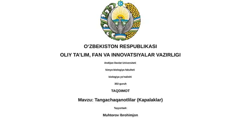 Tangachaqanotlilar (Kapalaklar) 1