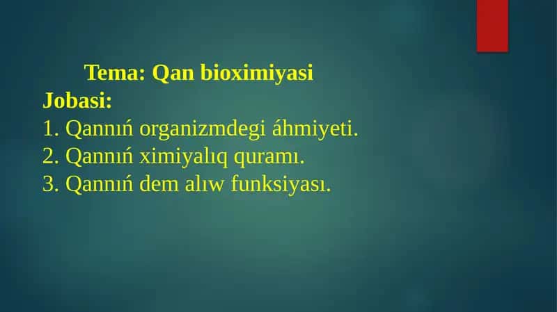 Qan bioximiyasi 1