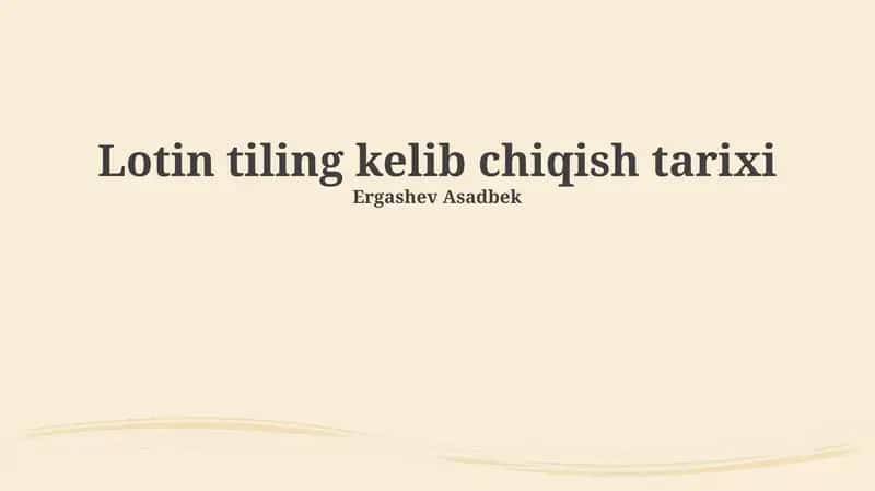 Lotin tiling kelib chiqish tarixi 1