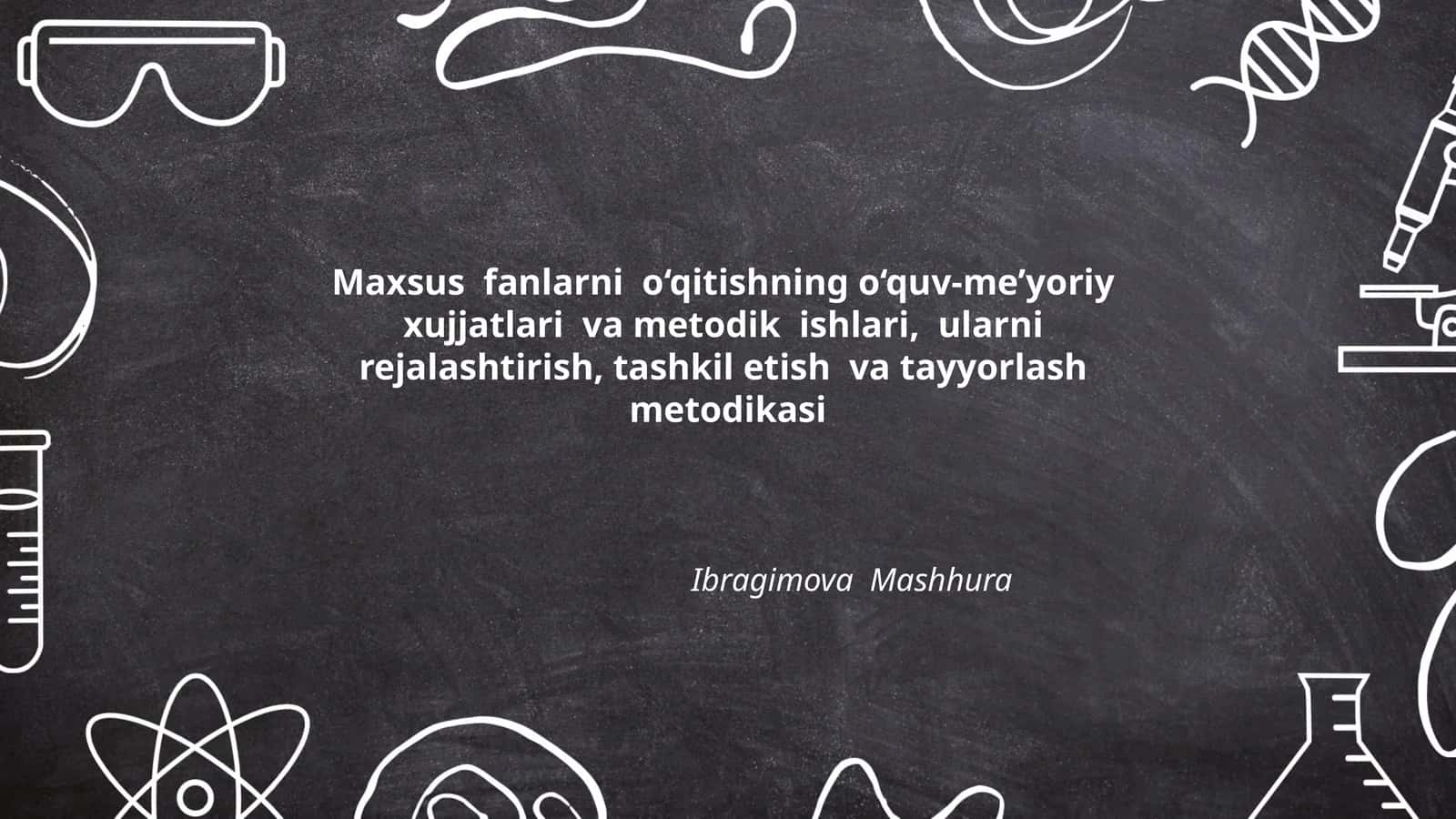 Maxsus fanlarni o‘qitishning o‘quv-me’yoriy xujjatlari va metodik ishlari, ularni rejalashtirish, tashkil etish va tayyorlash metodikasi 1