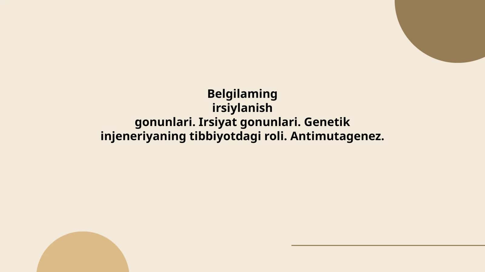 Belgilarning irsiylanish qonunlari 1