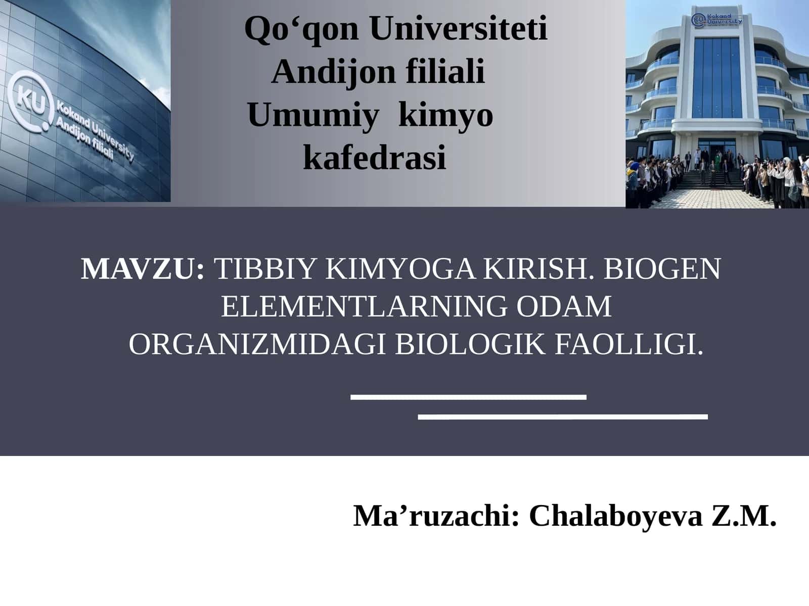 TIBBIY KIMYOGA 1
