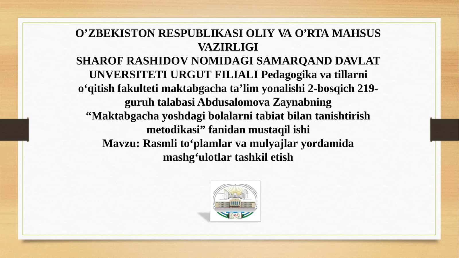 Rasmli to‘plamlar va mulyajlar yordamida mashg‘ulotlar tashkil etish 1
