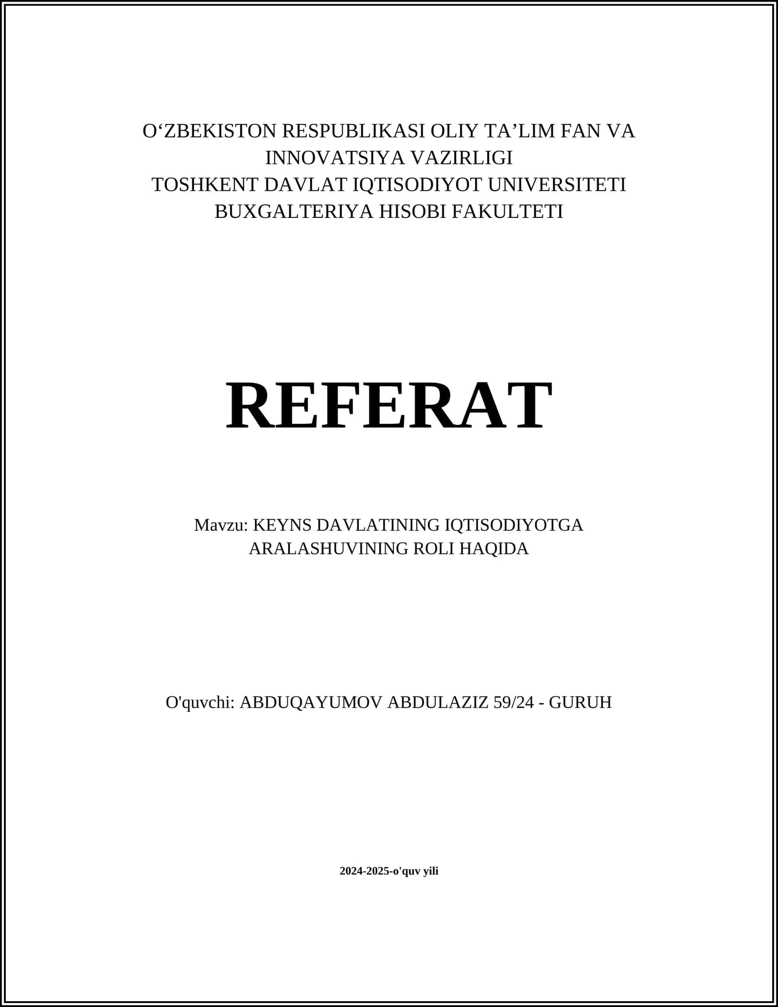 KEYNS DAVLATINING IQTISODIYOTGA ARALASHUVINING ROLI HAQIDA 1